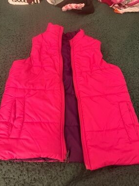 Girls' Hot Pink Reversible Puffer Vest